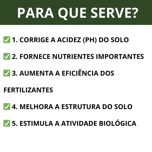 Calcário Agrícola Dolomítico 5kg Corretivo de Solo para Hortas e Jardins