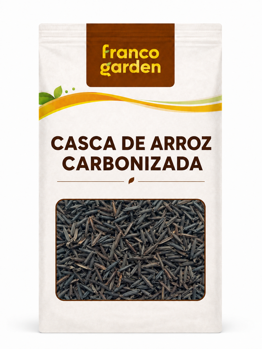 Casca de Arroz Carbonizada - Substrato Leve para Drenagem e Aeração