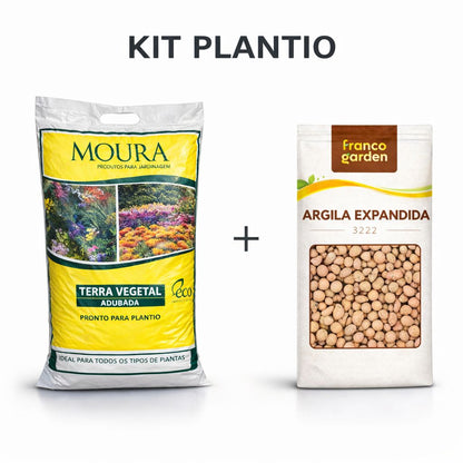 Kit Plantio Terra Vegetal Adubada + Argila Expandida 2kg 5kg 10kg