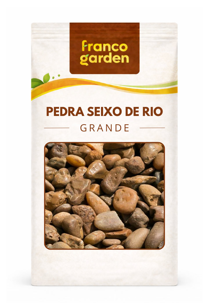Seixo de Rio Grande Pedra Natural Decorativa para Jardinagem - Franco Garden