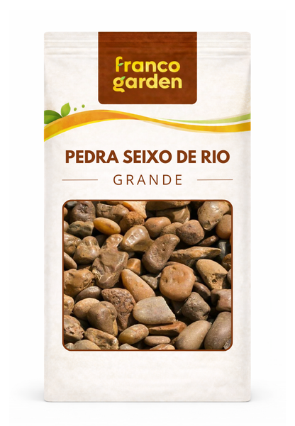 Seixo de Rio Grande Pedra Natural Decorativa para Jardinagem - Franco Garden