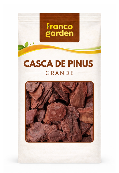 Casca de Pinus Grande Natural para Jardinagem e Paisagismo