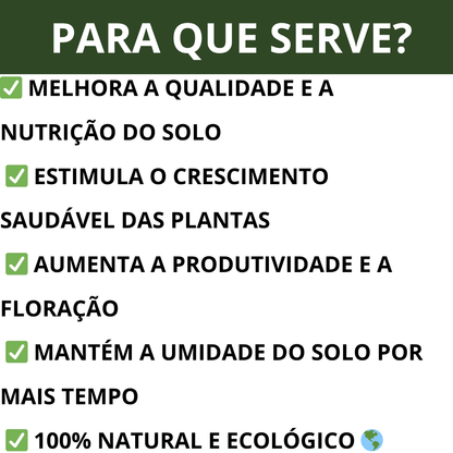 Esterco de Galinha Orgânico 2,1kg Adubo Natural para Hortas e Jardins