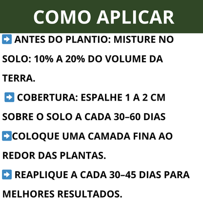 Húmus de Minhoca Orgânico Natural para Adubação e Jardinagem
