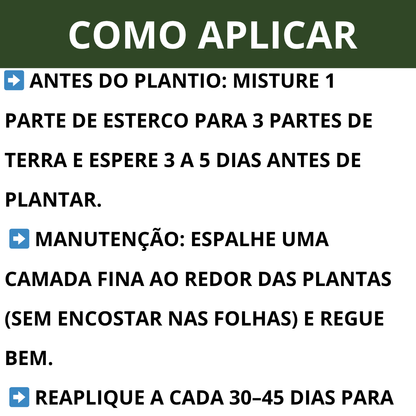 Esterco de Curral Natural para Adubação e Jardinagem