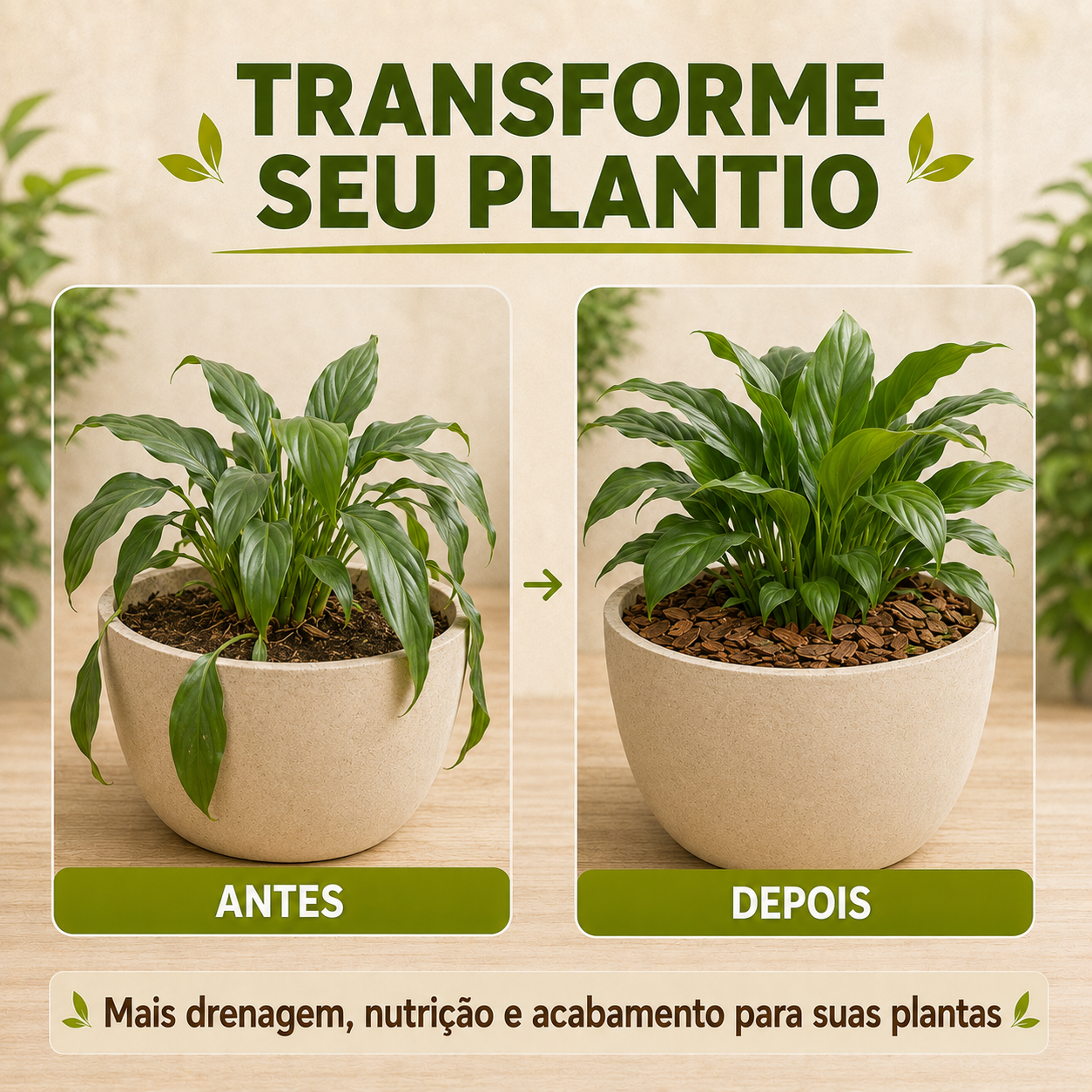 Kit Plantio Completo - Terra, Argila, Húmus e Casca de Pinus