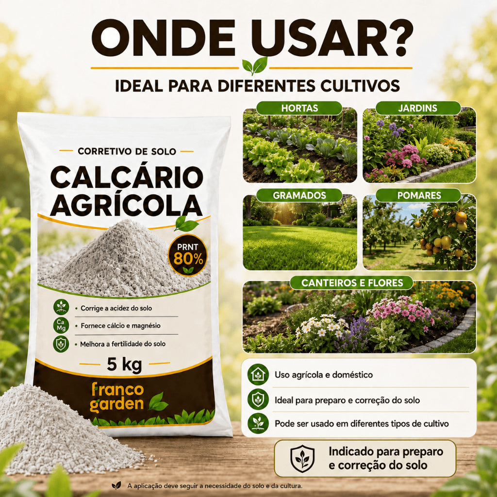 Calcário Dolomítico Agrícola - Corretivo de Solo com Cálcio e Magnésio