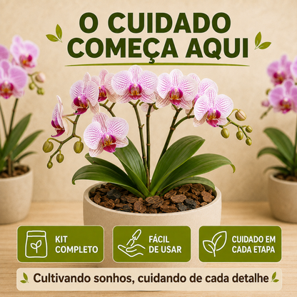 Kit Completo para Orquídeas - Substrato, Argila e Casca de Pinus