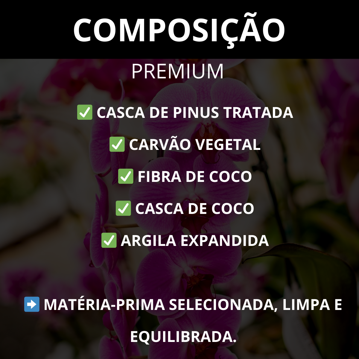 Substrato para Orquídeas Premium Alta Drenagem Pronto para Uso Orquimix - Franco Garden