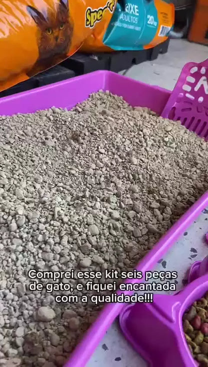 Kit Completo para Gato 6 Peças com Areia Kets 4kg