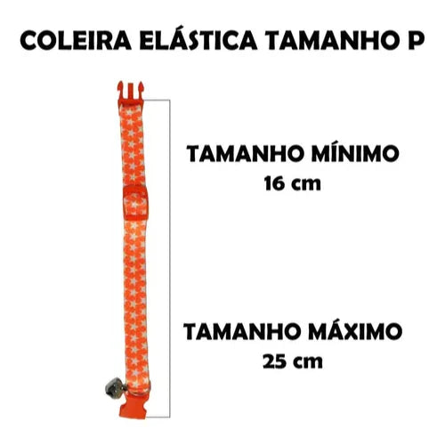 Coleira Elástica para Gato com Guizo Ajustável Cores Sortidas