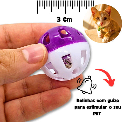 Bola com Guizo para Gato Brinquedo Interativo Colorido
