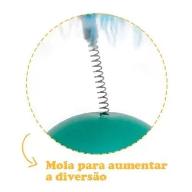 Brinquedo Interativo João Bobo com Penas e Bolinha para Gatos