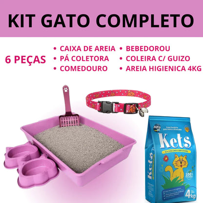 Kit Completo para Gato 6 Peças com Areia Kets 4kg