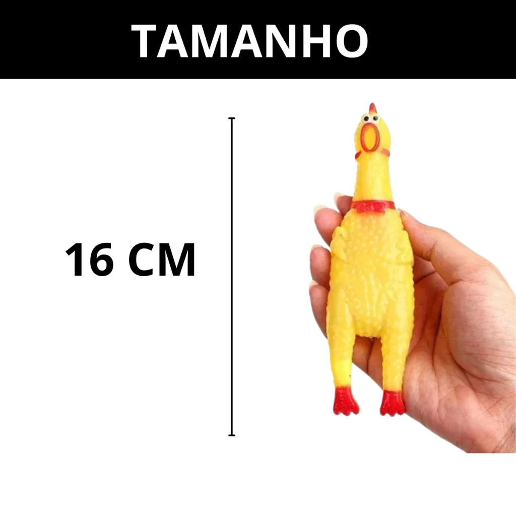 Brinquedo Galinha de Borracha com Som para Cachorro