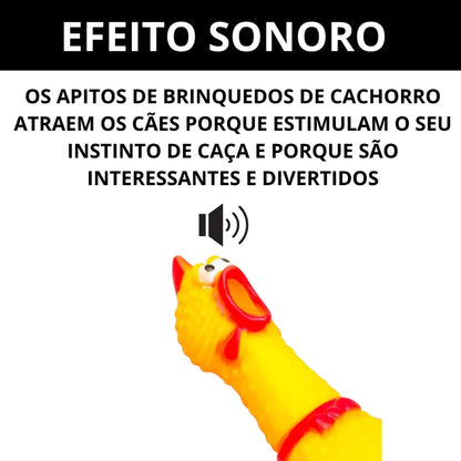 Brinquedo Galinha de Borracha com Som para Cachorro