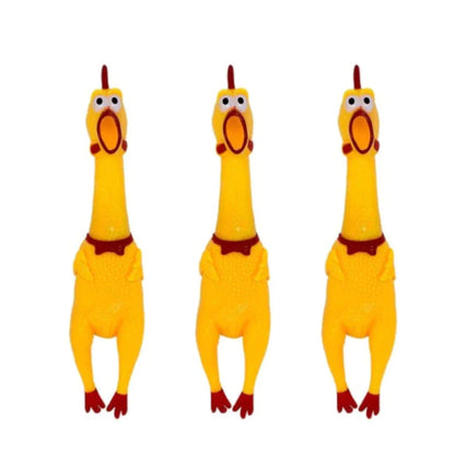 Brinquedo Galinha de Borracha com Som para Cachorro