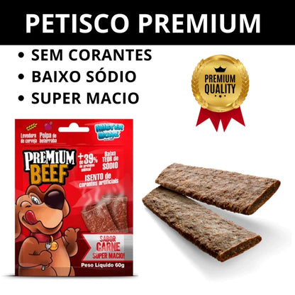 Bifinho para Cachorro Mister Bone Premium Beef 60g Sabor Carne