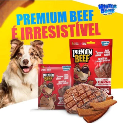 Bifinho para Cachorro Mister Bone Premium Beef 60g Sabor Carne