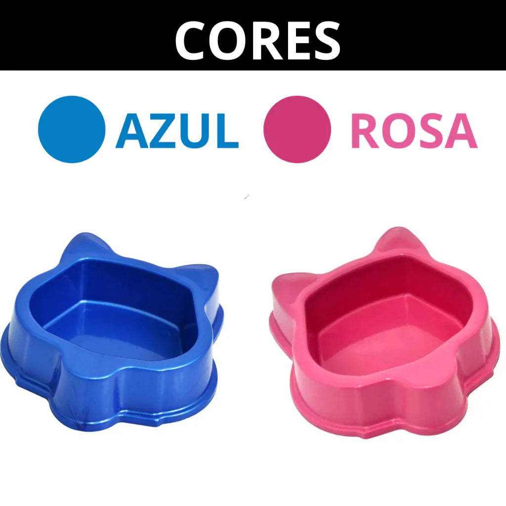 Comedouro e Bebedouro Antiformiga para Gatos Face Cat 160ml Kit 2 Unidades