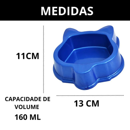 Comedouro e Bebedouro Antiformiga para Gatos Face Cat 160ml Kit 2 Unidades