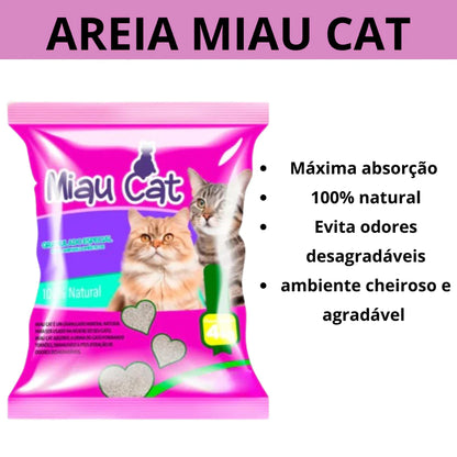 Kit Caixa de Areia para Gato com Areia 4kg + Acessórios