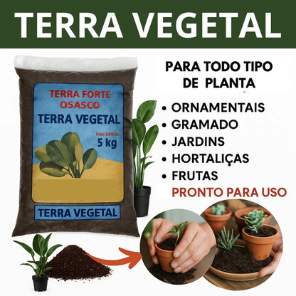 Terra Vegetal Orgânica Terra Forte 10kg Pronta para Plantio