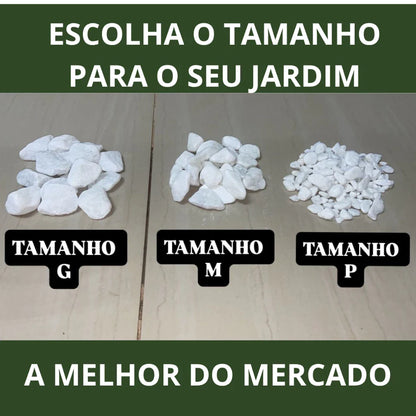 Pedra Seixo Branco Dolomita 5 kg para Jardim e Vasos