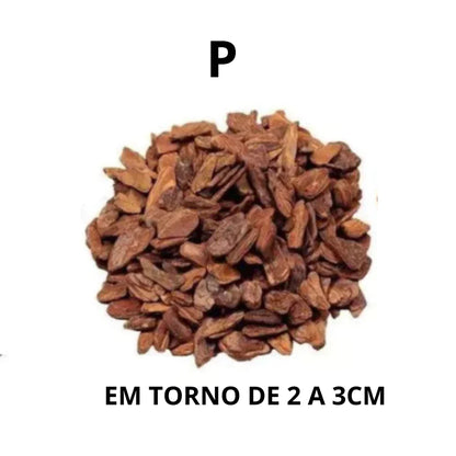 Casca de Pinus Natural para Jardinagem e Paisagismo P M G 5L 10L 20L