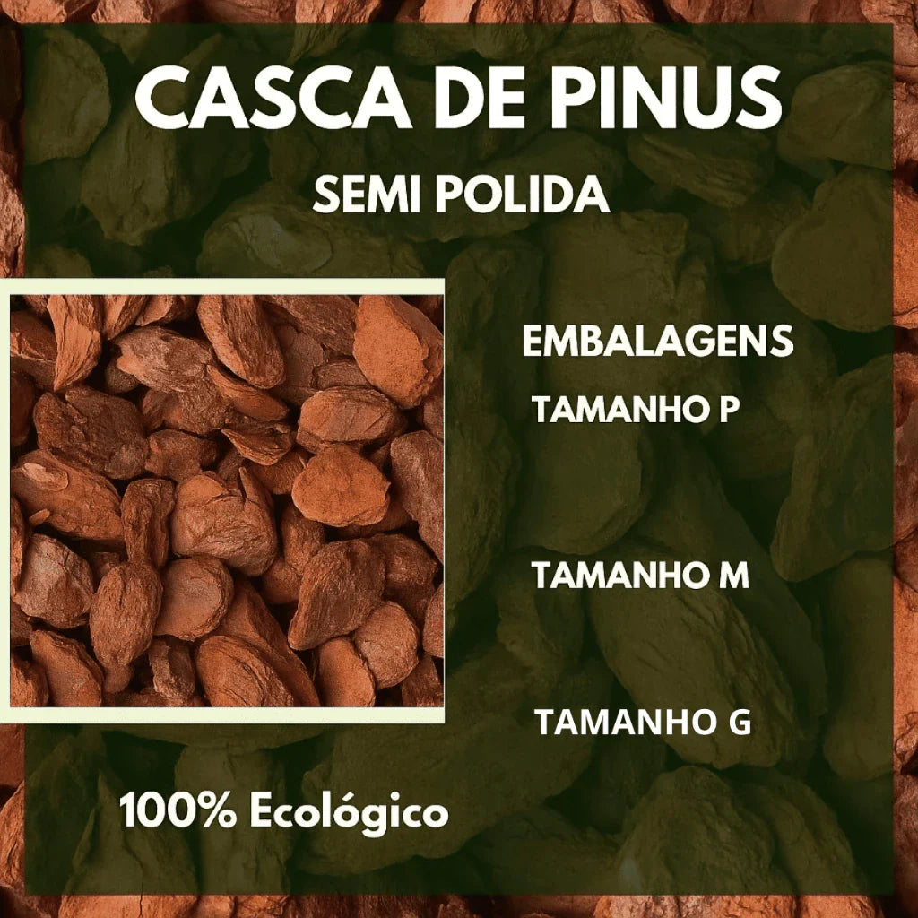 Casca de Pinus Natural para Jardinagem e Paisagismo P M G 5L 10L 20L