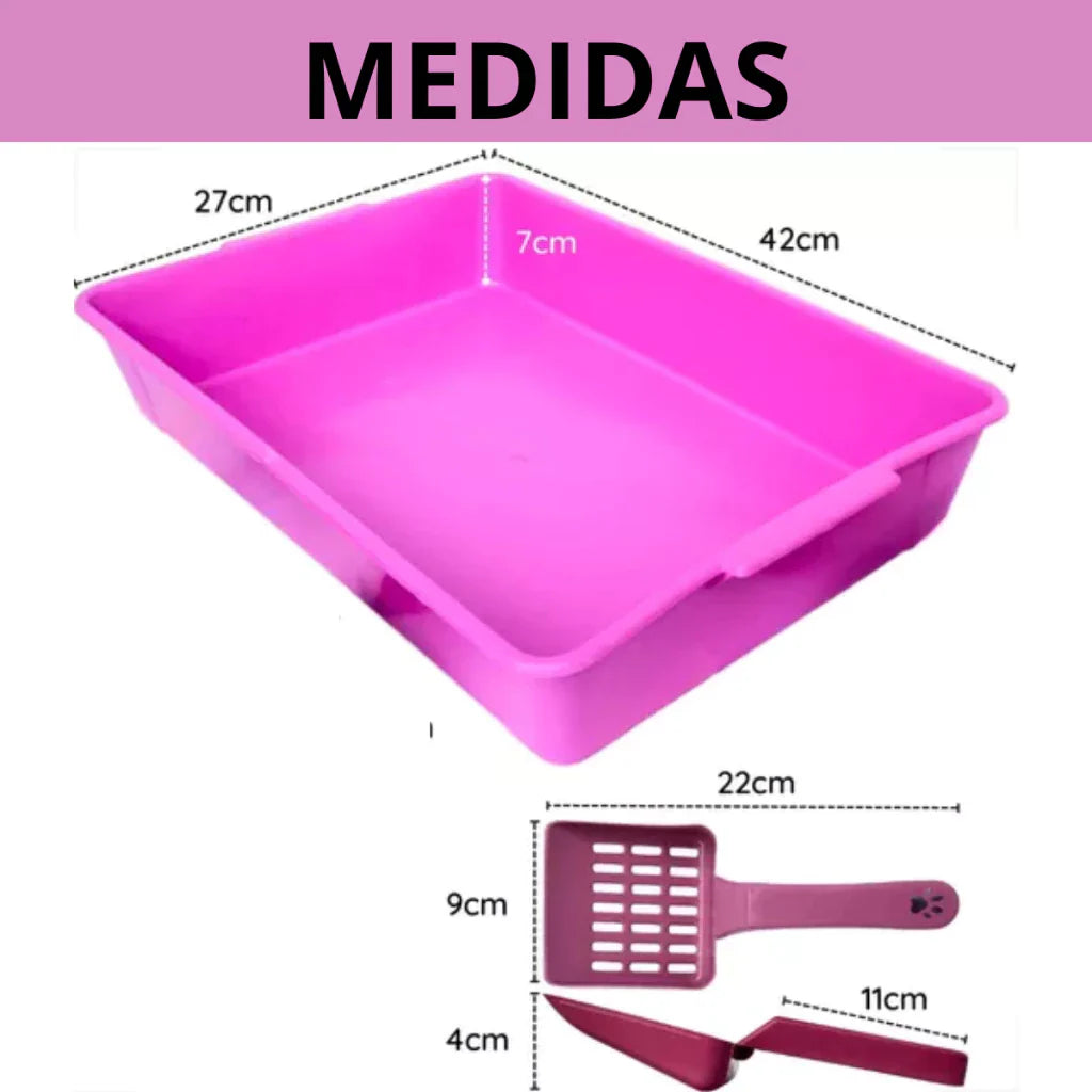 Kit Completo para Gato 5 Peças com Caixa de Areia e Areia 4kg