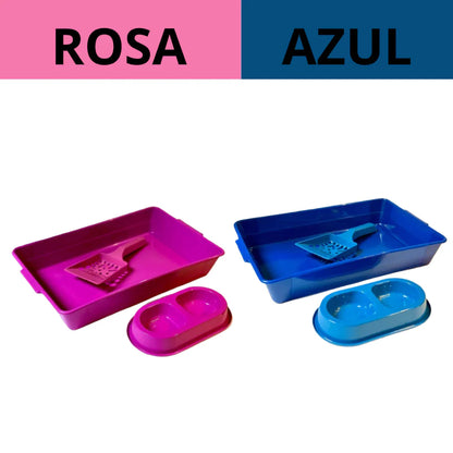Kit Completo para Gato 6 Peças com Bandeja e Areia 4kg
