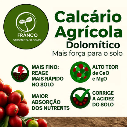 Calcário Agrícola Dolomítico 5kg Corretivo de Solo para Hortas e Jardins