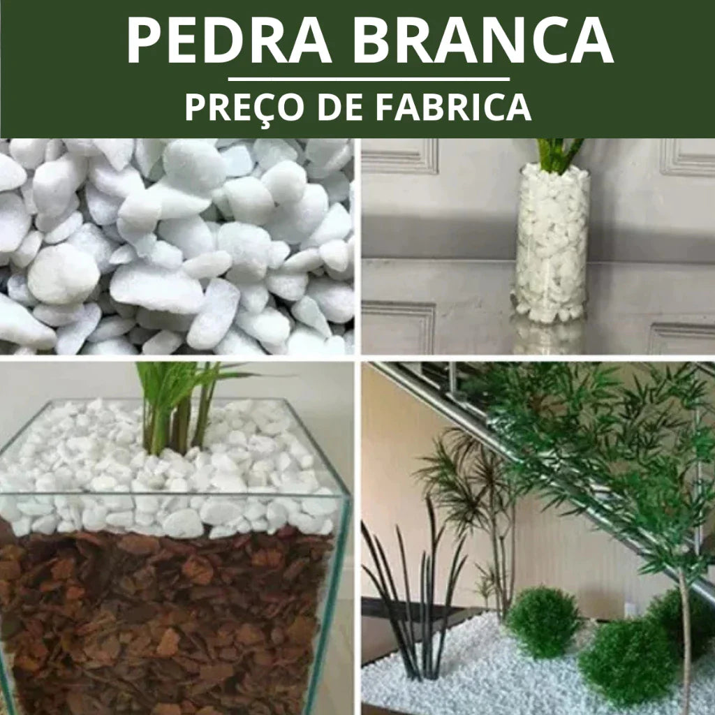 Pedra Seixo Branco Dolomita para Jardim, Vasos e Aquário