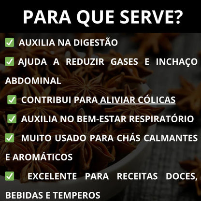 Anis Estrelado Premium 100% Natural para Chá e Culinária