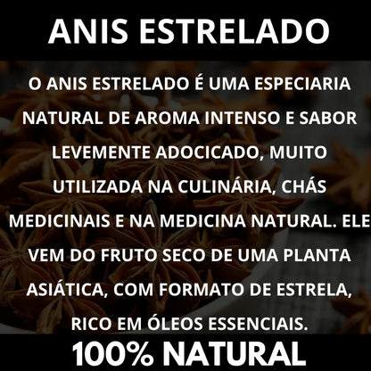 Anis Estrelado Premium 100% Natural para Chá e Temperos