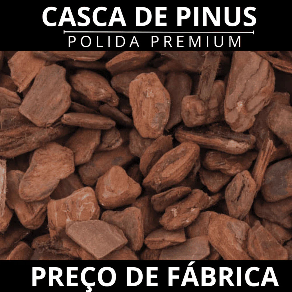 Casca de Pinus Polida Premium para Jardinagem e Decoração 5L 10L 20L