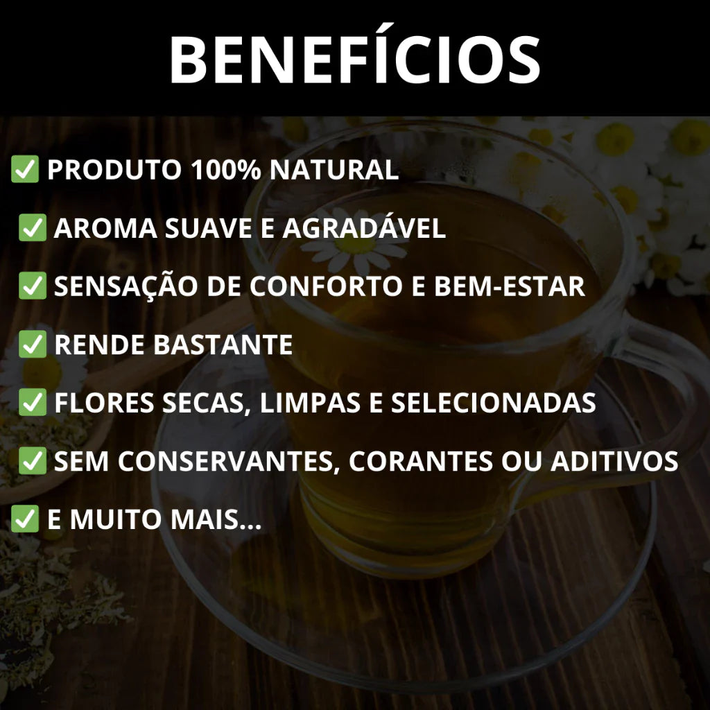 Camomila Flor Premium 100% Natural para Chá Relaxante