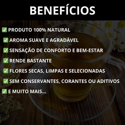 Camomila Flor Premium 100% Natural para Chá Relaxante