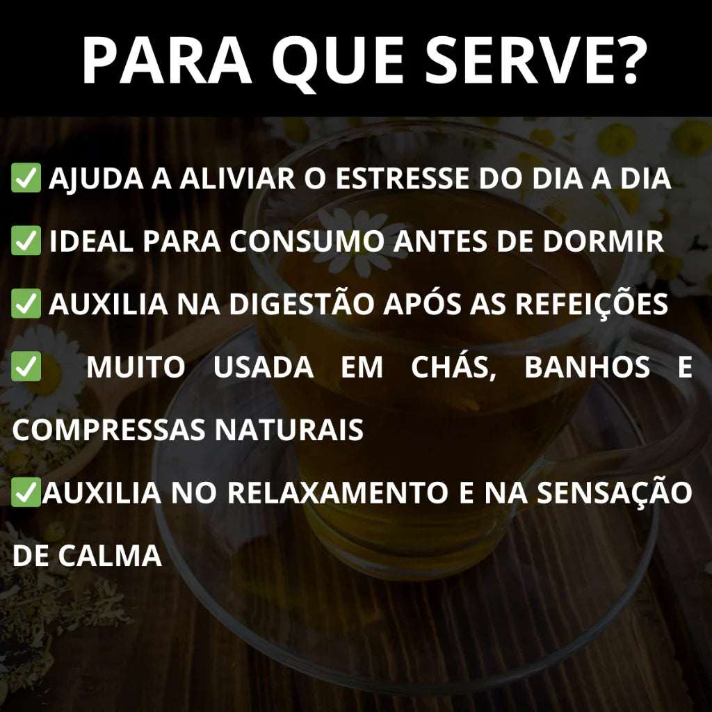 Camomila Flor Premium 100% Natural para Chá Relaxante