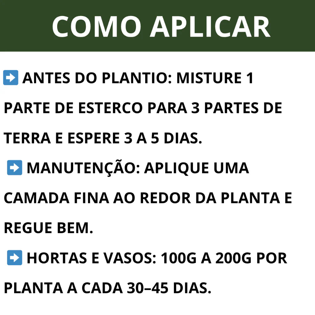 Esterco de Galinha Orgânico 2,1kg Adubo Natural para Hortas e Jardins